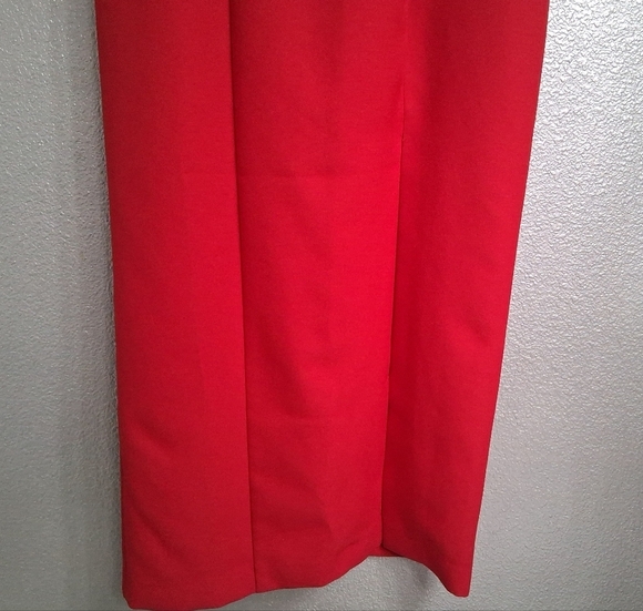 Vintage Positive Attitude NWOT Cherry Red Long Dress With Front Slit   Size 12 - Picture 8 of 13